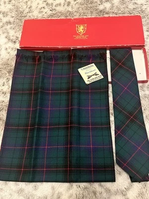 Vintage Ingles Buchan Davidson Tartan Scarf And Tie NOS Scottish Lion Box - Image 1 of 4