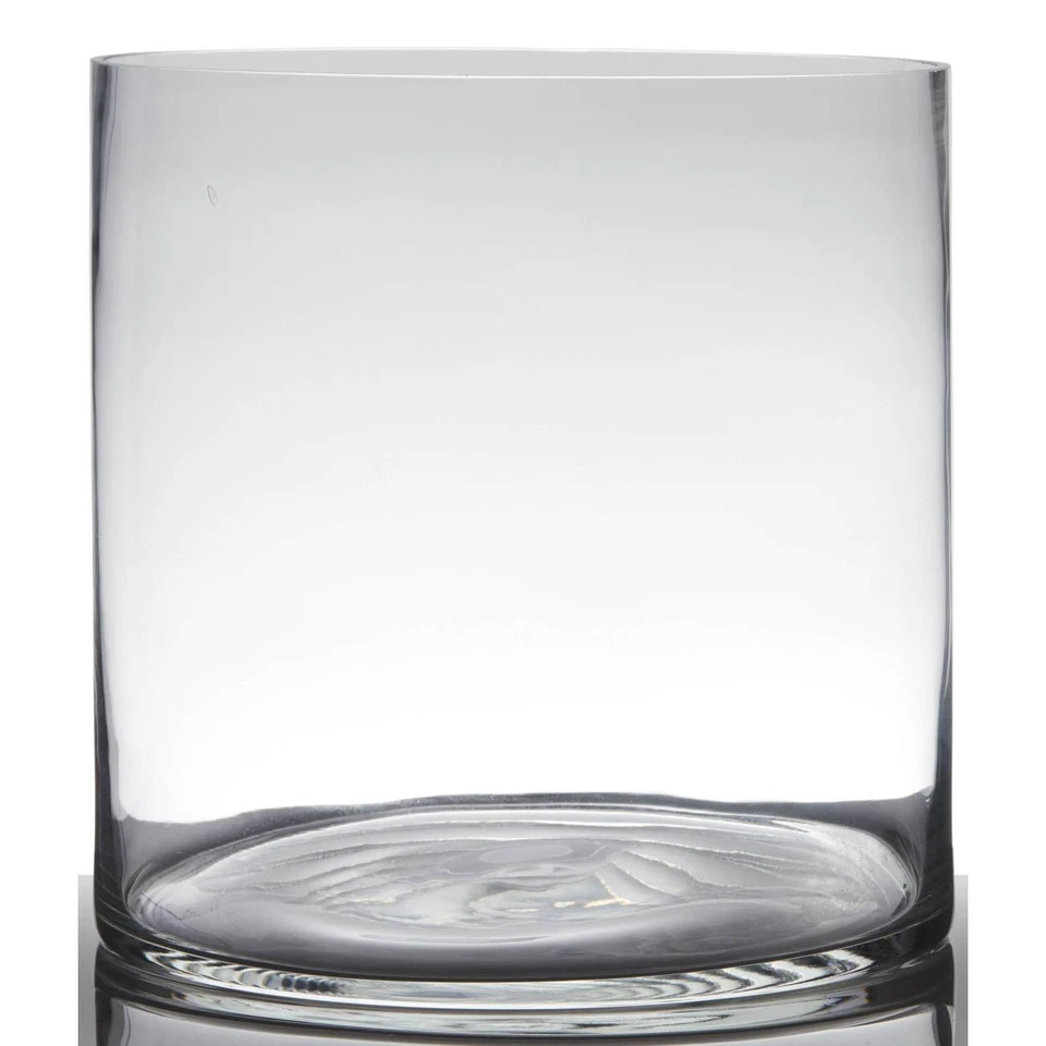 Dekoglas, Vase ZYLINDER COLD CUT H. 30cm D. 25cm transparent rund Glas Hakbijl - Bild 1 von 1