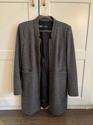Zara Womens Coat  Blazer Herringbone Gray - Size Medium  - Image 1 of 4