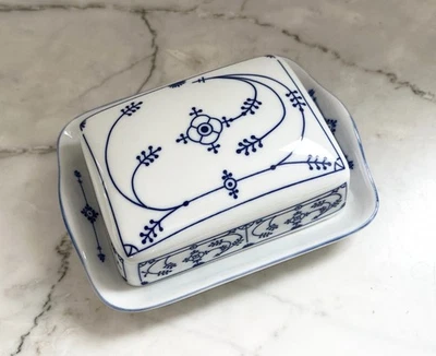 Form Marienbad Ingres Weiss Butterglocke Butterdose Indisch Blau Strohblume - Bild 1 von 3