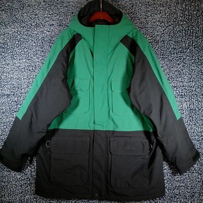 Cabela's Guidewear Gore-Tex Jacket Men's XLT Hooded Mountain Parka Green Black - Image 1 of 4