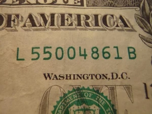 Fancy Serial Number $1 Dollar Bill Birthday Note ~ April 8, 1961 ...4/8/61 - Picture 1 of 2