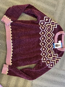 Zunie Girl Youth Girl's Long Sleeve Soft Chenille Holiday Sweater Large 10/12 - Picture 1 of 2