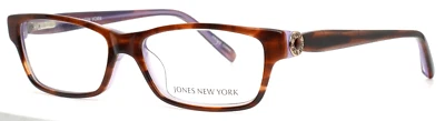 JONES NEW YORK J744 Brown Womens Rectangle Full Rim Eyeglasses 53-15-135 B:31 - Image 1 of 4