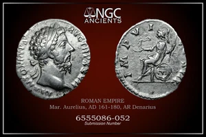 MARCUS AURELIUS NGC VF ROMAN COINS, AD 161-180. AR Denarius. A1087 - Picture 1 of 9