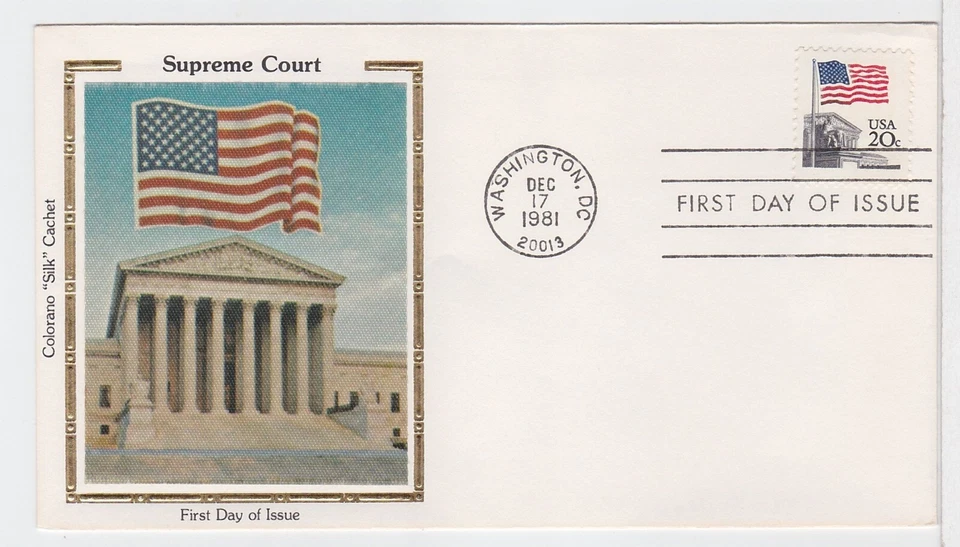 TurtlesTradingPost- Flag Over Supreme Court 1981- FDC #1894 Colorano Silk Cachet - Image 1 of 1