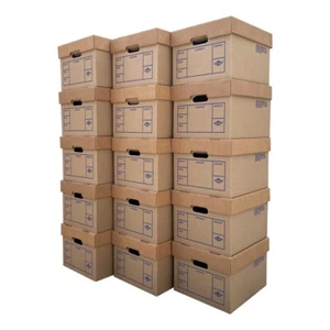 Cajas de archivo UBMOVE 200# de fuerza, pequeñas, 15"" x 12"" x 10", paquete de 15 - Imagen 1 de 11