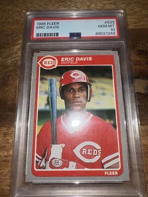 Fleer Eric Davis Rookie RC #533 1985 - PSA 10 como nuevo - Rojos Foto 1 de 3