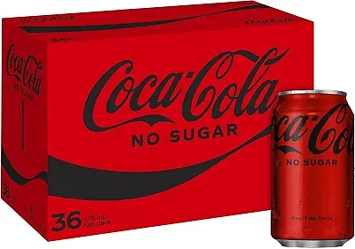 Coca-Cola No Sugar Soft Drink Multipack Cans 36 X 375mL • 39.95$