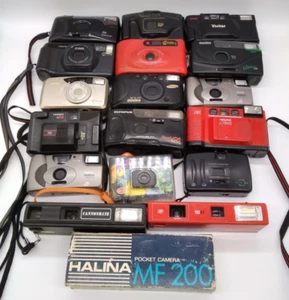 Lot of 18 Film Cameras. Mostly 35mm Compact. All untested, sold as seen. - Picture 1 of 20