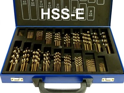 Edelstahlbohrer-Set 1-10 mm 170-tlg HSS-E Co5 Spiralbohrer VA-Stahl 135° PeTools