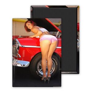 Sexy Pin Up Talon Hot Rod Girl Auto Garage-Magnet Frigo 54x78mm personnalisé