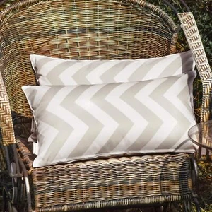 (2)Decor Outdoor Waterproof Throw Pillow Covers Wave Pattern Pillowcases 12x20In - Picture 1 of 5
