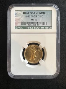 1986 First Year of Issue Gold American Eagle G$10 NGC MS 69 Fine Gold Coin - Picture 1 of 4