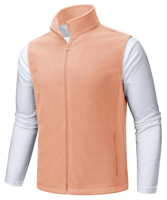 男式羊毛衬里背心保暖无袖夹克远足休闲工作外套外套 — 第 1/4 张图片