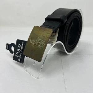 Polo Ralph Lauren Men's Dress Belt Black Italian Leather Size 38 VTG NWT - Picture 1 of 10