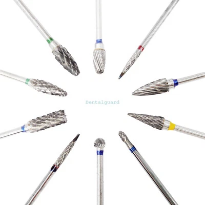 10 piezas taladros de pulido de laboratorio dental fresas de carburo de acero de tungsteno rebabas 2,35 mm Foto 1 de 4