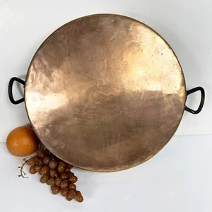 Pentola in rame antica con manici padella tegame teglia stagnata casseruola - Imagen 1 de 10