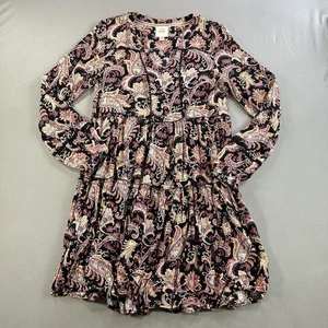 Mini Vestido Hippie Vaquera Occidental Floral Cachemira Bohemio Rosa Knox XS - Imagen 1 de 6