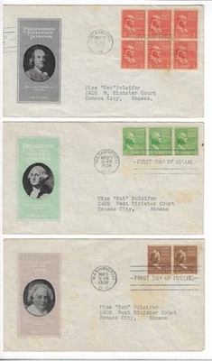 FDC's   #803-34    --  Ioor   --  Prexy set - Image 1 of 4