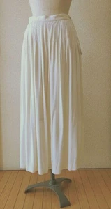 Falda Uniqlo Ines De La Fressange Tuck Off-White Rayón Usada - Imagen 1 de 7