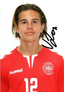 DENMARK, UTRECHT & AJAX: VICTOR JENSEN SIGNED 6x4 PORTRAIT PHOTO+COA - Picture 1 of 1
