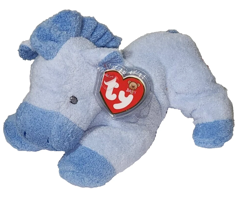 Ty 2007 Pluffies Horsey Baby Blue Horse Pony Stuffed Animal Plush Soft Toy