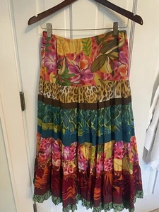 BOSTON PROPER Long Maxi Multicolor Boho Skirt Size Small Petite - Picture 1 of 8