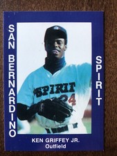 1988 San Bernardino Spirit Ken Griffey Junior Minor League Card