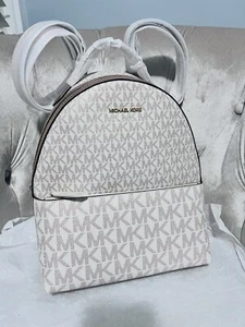 Michael Kors Sheila Medium Logo Backpack Shoulder Bag Vanilla Rose Gold New Nwt - Picture 1 of 7
