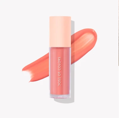 DOSE OF COLORS COSMETICS HINT OF TINT LIP OIL PRETTY FUN PINK PEACH 3.9g/0.13oz - Image 1 of 4