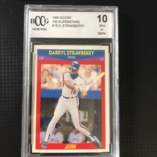 1990 Score Superstar Darryl Strawberry #15 BCCG 10