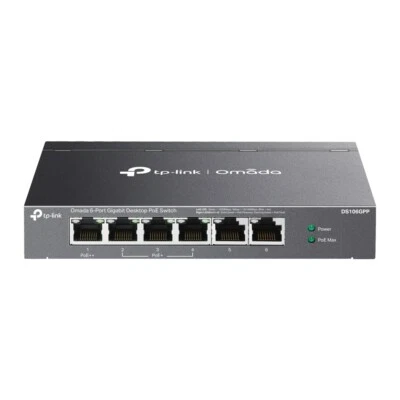 TP-Link DS106GPP | Omada 6-Port Gigabit PoE++ Unmanaged Desktop Switch - Image 1 of 4