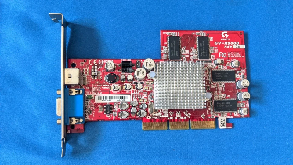 GIGABYTE GV-R9000 Rev. 2.0 ATI Radeon 9000 64MB AGP Graphics Card - NEW! - Image 1 of 4