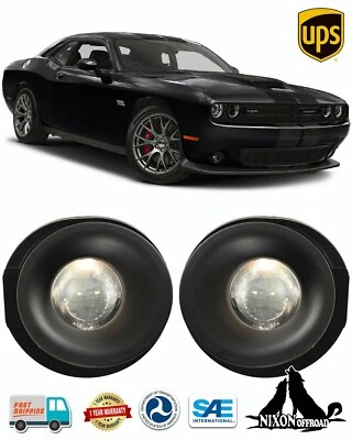 Fog Lights For 2015-2022 Dodge Challenger Driving Bumper Lamps w/Wiring+Switch - Image 1 of 4