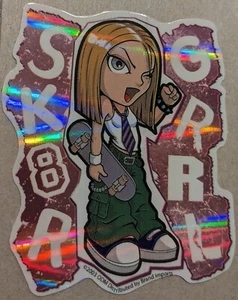 2003 Y2K ODM ZUM Brand Imports Prism Holo Girl Power Vending Sticker, SK8R GRRL - Bild 1 von 3