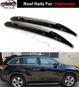 2pcs Fit for Highlander Kluger 2014-2019 roof rails Roof Rack Side Rail Bars - Picture 1 of 10