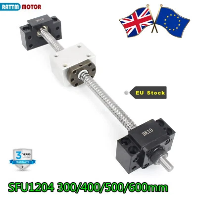 『UK』 BallScrew SFU1204 300mm/400mm/500mm/600mm End Machined&BK/BF10& Nut Housing - Image 1 of 4
