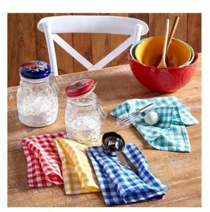 The Pioneer Woman Gingham Cloth Napkins Set of 4 Cotton Blend Fabric 18x18 NWT - Picture 1 of 2