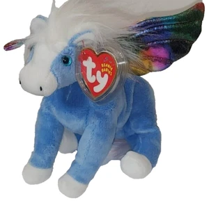 Ty Beanie Baby PEGASUS the Pegasus / Horse (6 Inch) NEW MWMTs Stuffed Animal Toy - Picture 1 of 11