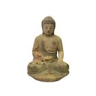 Rustic Wood Sitting Gautama Amitabha Shakyamuni Buddha Statue ws3256