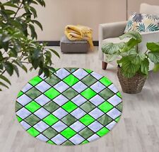 3D Green Diamond Shape NAO10384 Game Rug Mat Elegant Photo Carpet Mat Fay