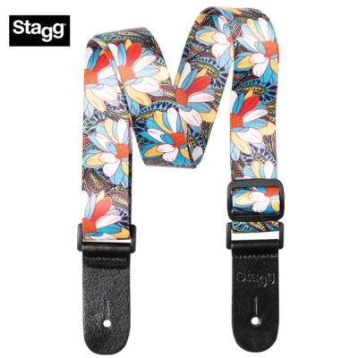 Correa de ukelele ajustable Stagg Terileno 1,5" azul/amarillo flor STE UKEFLOW AZUL Foto 1 de 2
