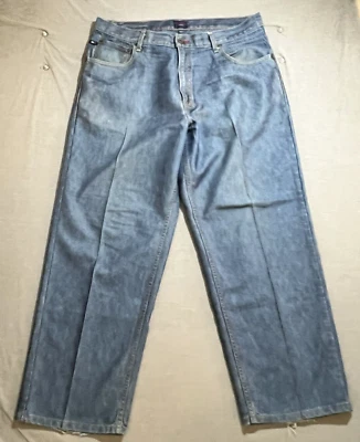 Jeans vintage Tommy Hilfiger 38x30 azul denim bolso perna larga folgado Y2K - Imagem 1 de 4