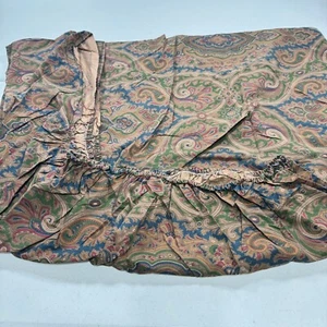 vintage ralph lauren fitted sheet full blue green brianna paisley usa y2k 90s - Picture 1 of 11
