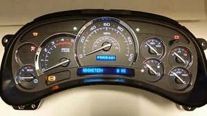 03-05 REBUILT PREMIUM CARBON FIBER SILVERADO DURAMAX DIESEL WHITE LED CLUSTER WP - Picture 1 of 2