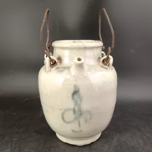 Antique Chinese porcelain water jar blue white Ming Dynasty 17thC 5"x4" OBO - Picture 1 of 8