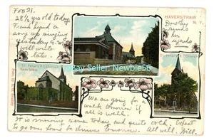 Haverstraw NY - VISTA MÚLTIPLE DE LA IGLESIA DE SAN PETERS - Postal Condado de Rockland - Imagen 1 de 2