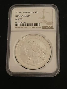 2016  Australia 1 oz Silver Kookaburra   NGC MS 70 - Picture 1 of 2