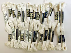 (15) DMC 25 Embroidery Floss Skeins Mouline Special Cotton White ECRU - Picture 1 of 3